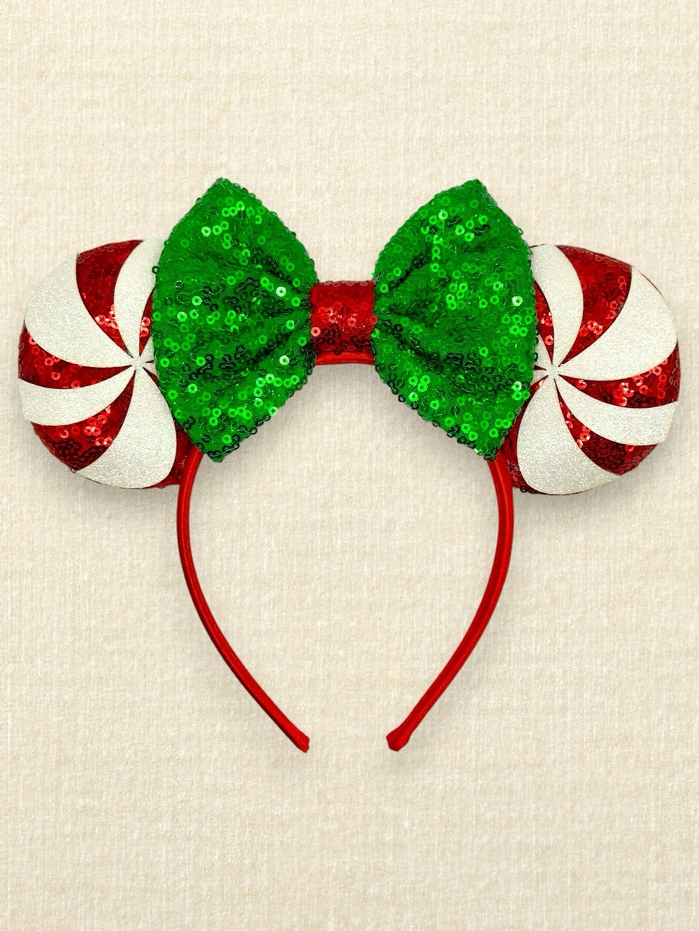 Candy Cane Minnie Ears | Disney-Inspired Christmas Mouse Ears